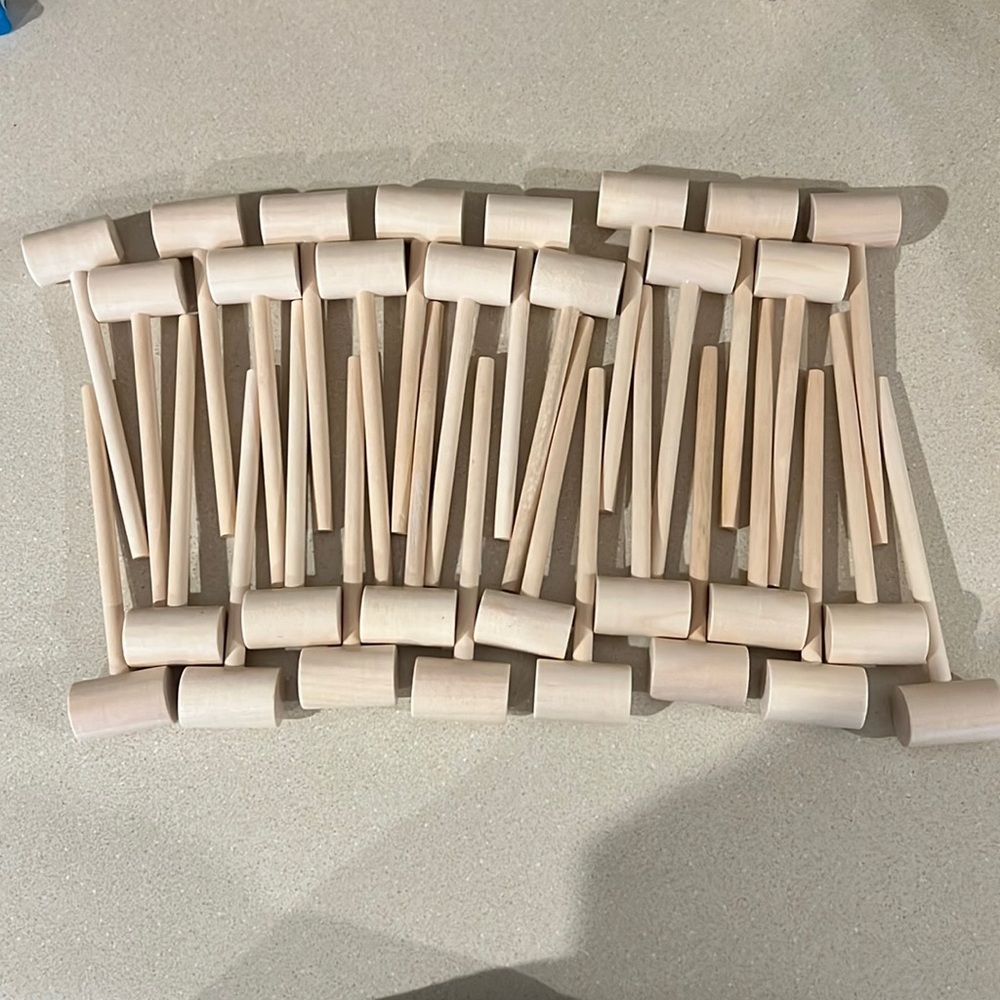 NIB 30pc Wooden Hammer for breakable chocolate